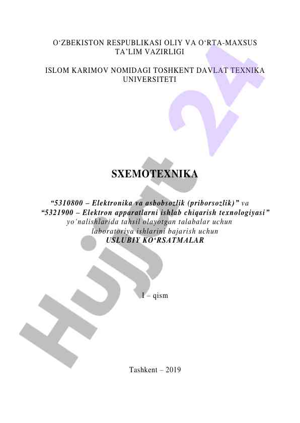 Laboratoriya ishlari uchun uslubiy ko‘rsatmalar