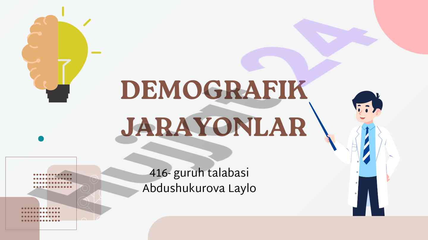 Demografik jarayonlar va statistik ma'lumotlar