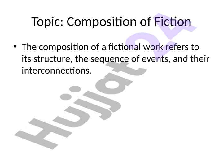 Understanding the composition of fictional works