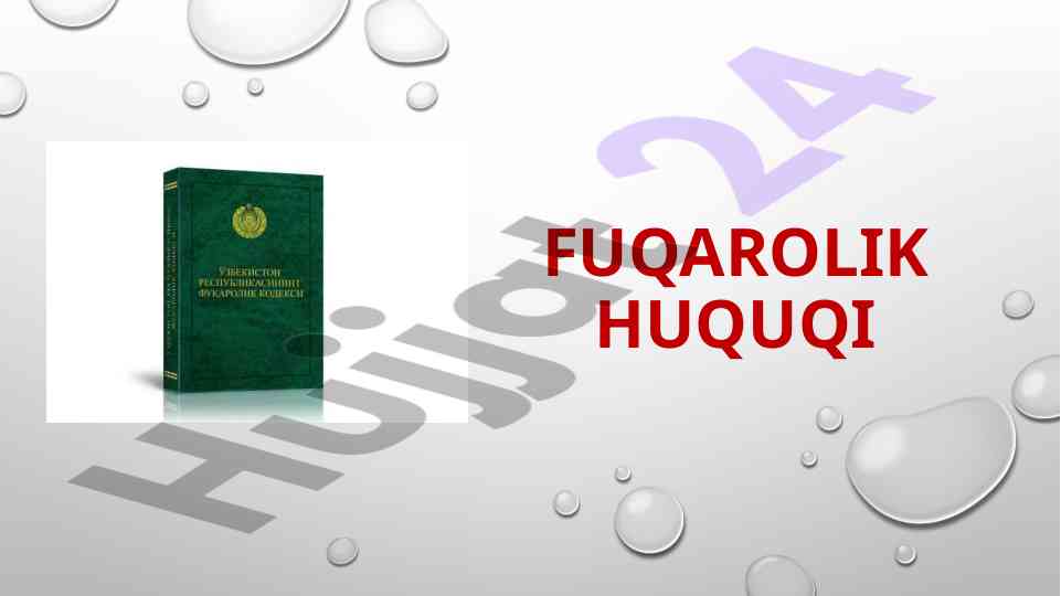 Fuqarolik huquqi muddatlari tushunchalari va qonunchilik