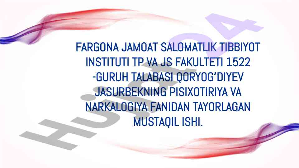 Suitsid tushunchalari va turlari: mustaqil ish