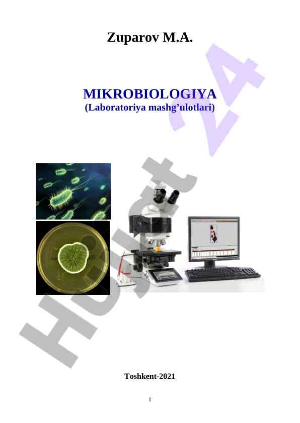 Mikrobiologiya laboratoriya mashg’ulotlari o’quv qo’llanma