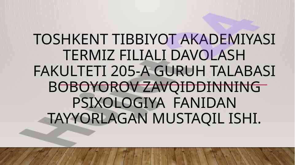 Psixosomatik bemorlarning pisxoemotsional xususiyatlari