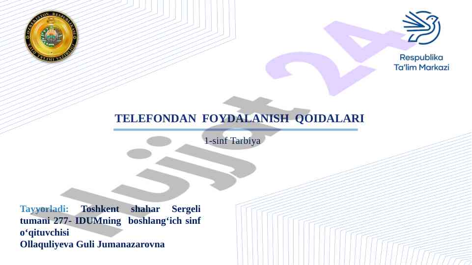 Telefondan foydalanish qoidalari va bilmasvoy