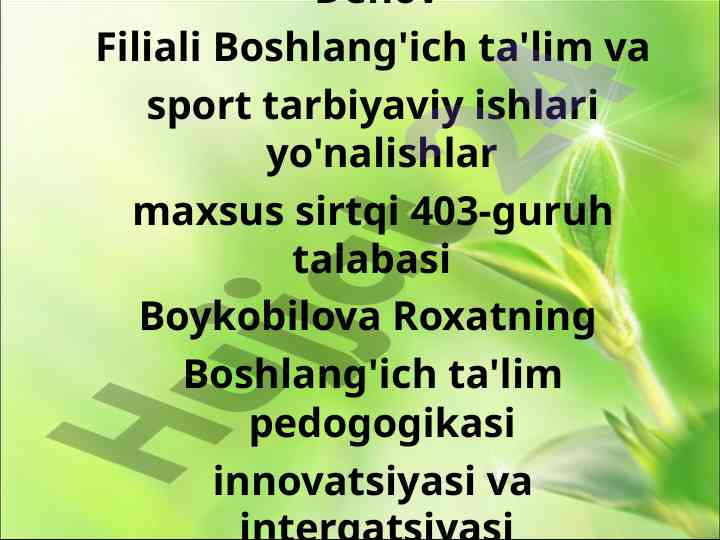 O'quv materialarni didaktik qilish innovatsiyasi