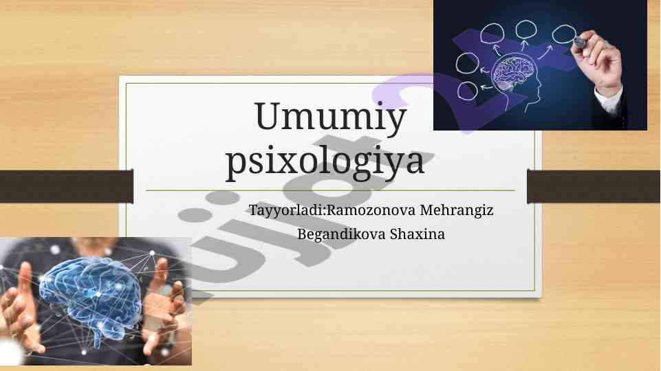 Shaxsning bilish jarayonlari haqida ma'lumotlar