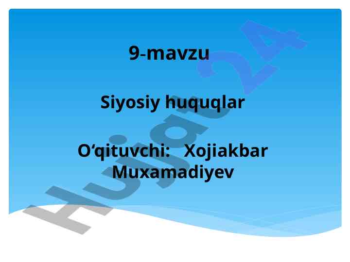 Siyosiy huquqlar tushunchasi va ularning ahamiyati