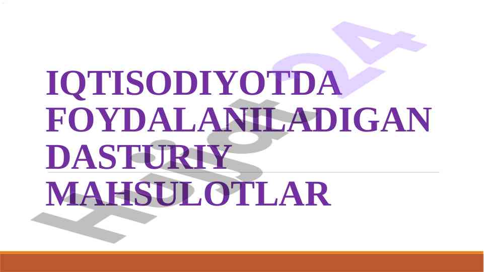 Iqtisodiyotda dasturiy mahsulotlarning roli