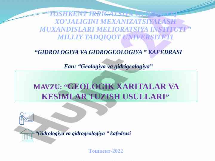 Geologik xaritalar va kesimlar tuzish usullari