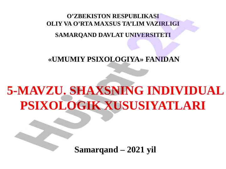 Individual psixologik xususiyatlar tahlili