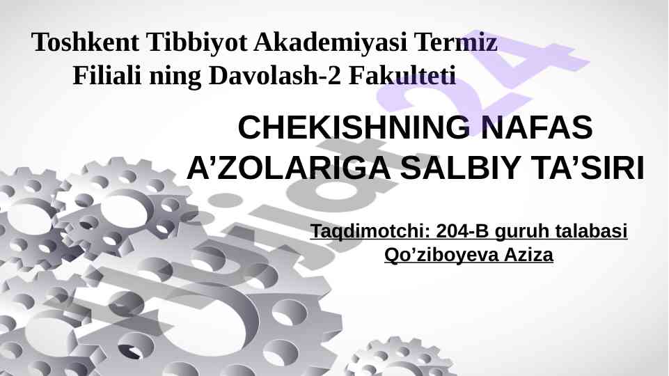 Chekishning nafas a'zolariga salbiy ta'siri