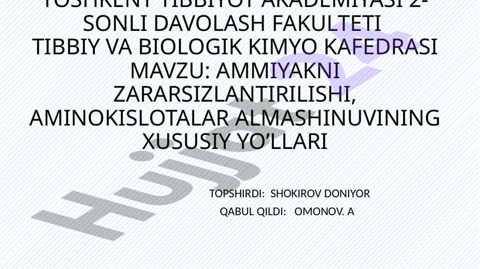 Ammiakni zararsizlantirish usullari