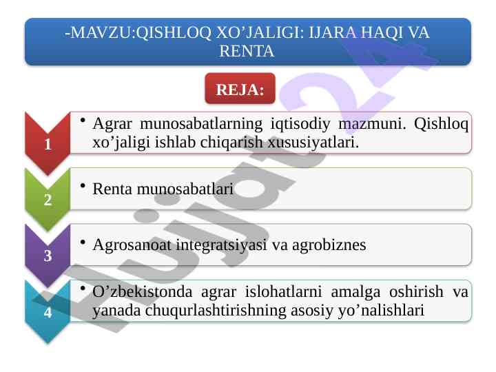 Qishloq xo‘jaligi rivojlanishi tahlili va islohotlar