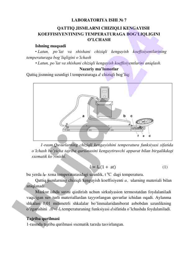 Qattiq jismlarning chiziqli kengayishi va temperatura