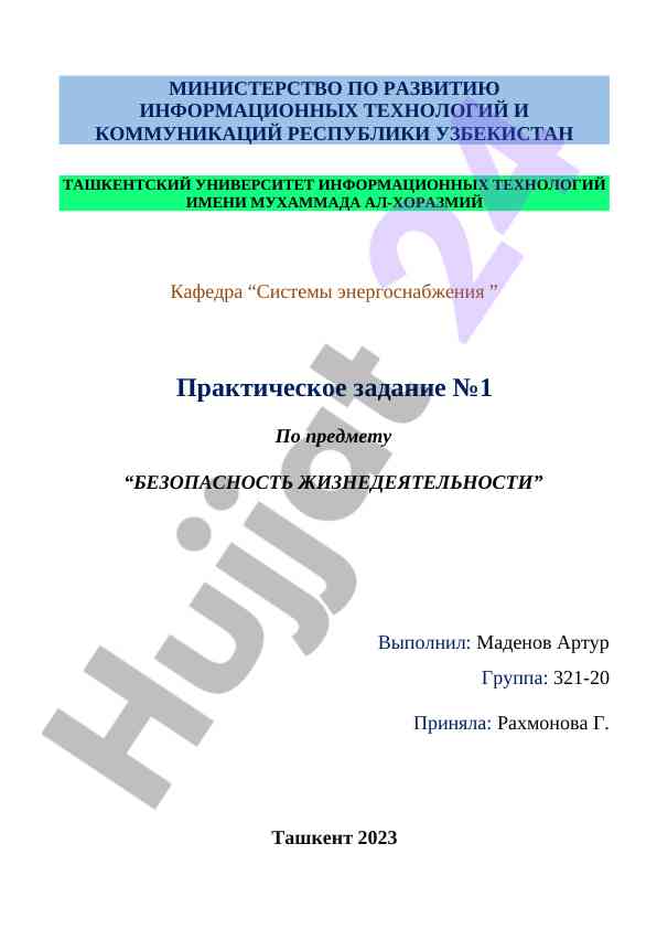 Обеспечение безопасности жизнедеятельности в практике