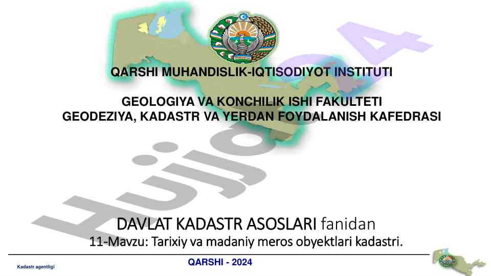 Tarixiy va madaniy meros obyektlari kadastri