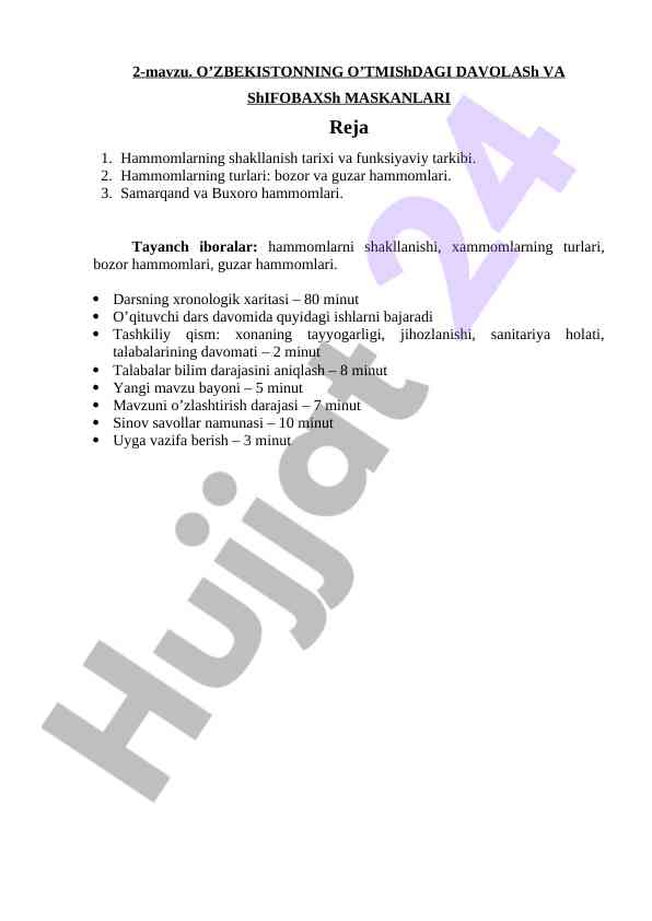 O'zbekistondagi davolash va shifobaxsh maskanlari