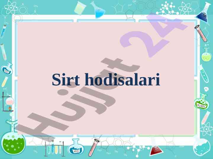 Sirt hodisalari tahlili va o'rganilishi