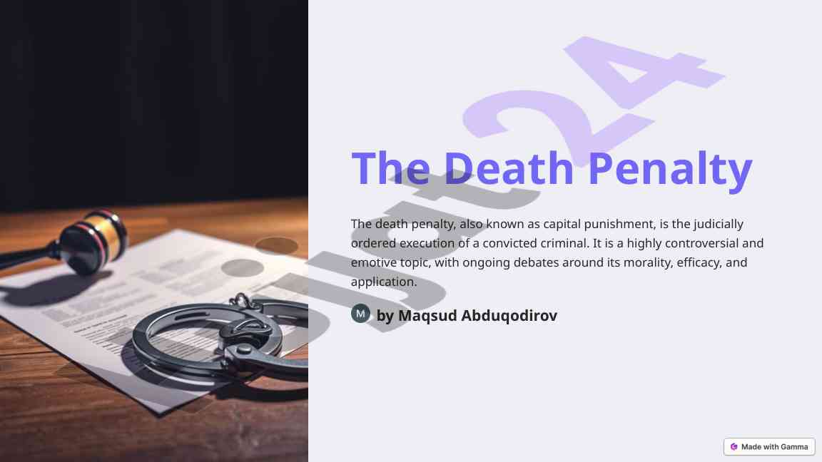 The death penalty: current issues and global perspectives