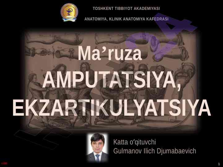Amputatsiya va ekzartikulyatsiya turlari bo'yicha qo‘llanma