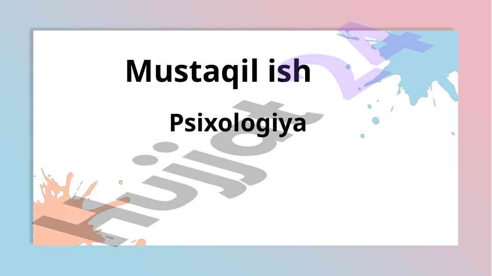 Psixologiya qarilik davrida oʻzgarishlar tahlili