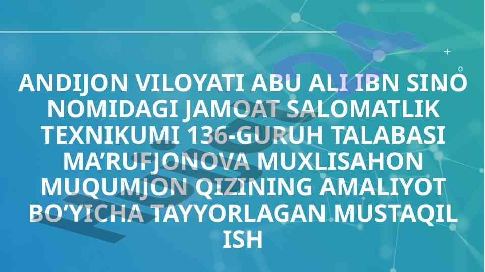 Yengil uchuvchan suyuq narkoz moddalari tahlili