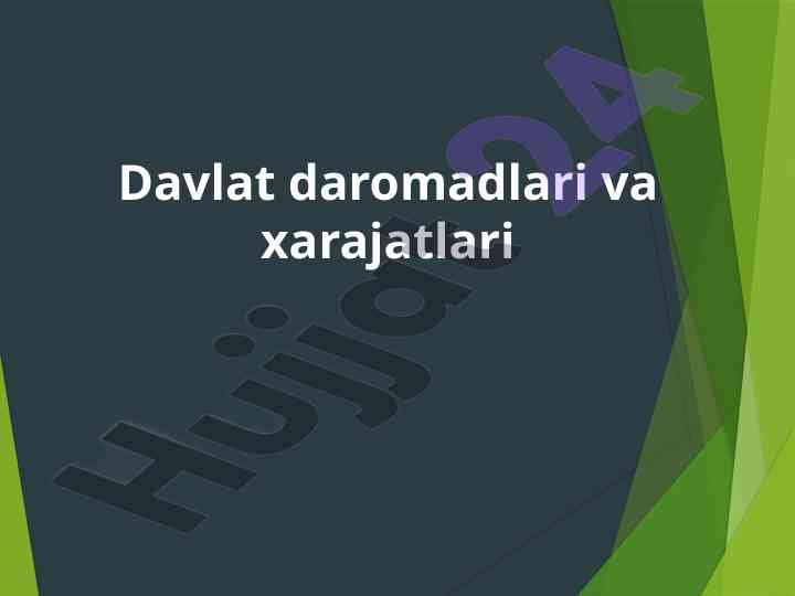 Davlat daromadlari va xarajatlari tahlili