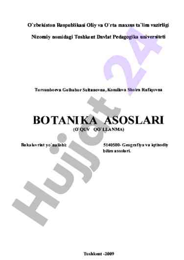 Botanika asoslari o'quv qo'llanma
