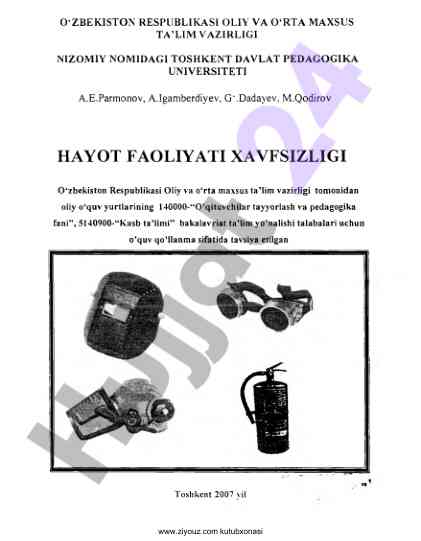 Hayot faoliyati xavfsizligi o‘quv qo‘llanmasi