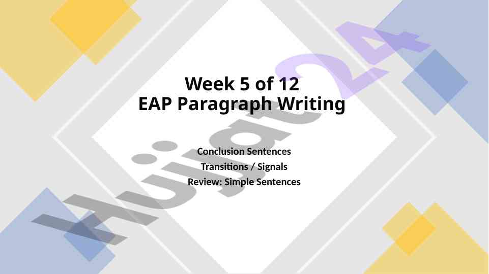 Eap paragraph writing conclusion sentences and transitions