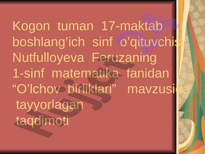 O’lchov birliklari mavzusida taqdimot