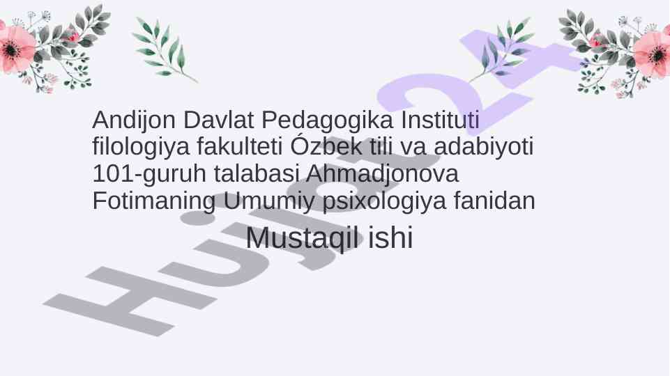 Psixik rivojlanish va shaxs rivojlanishi