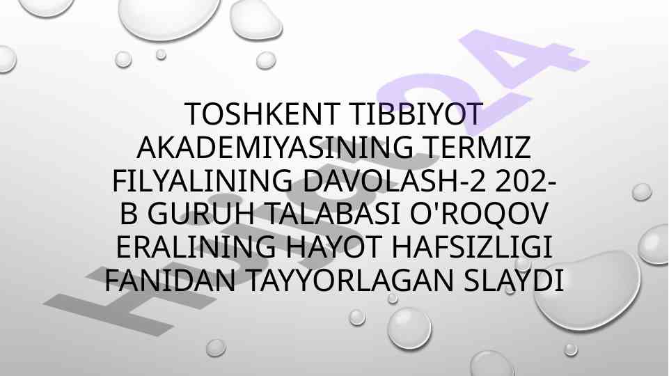 Kimyoviy qurollar va ularning zararllari