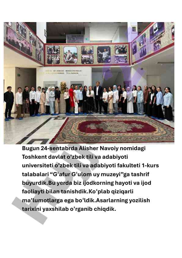 Alisher navoiy nomidagi universitetda o‘quv tashriflar