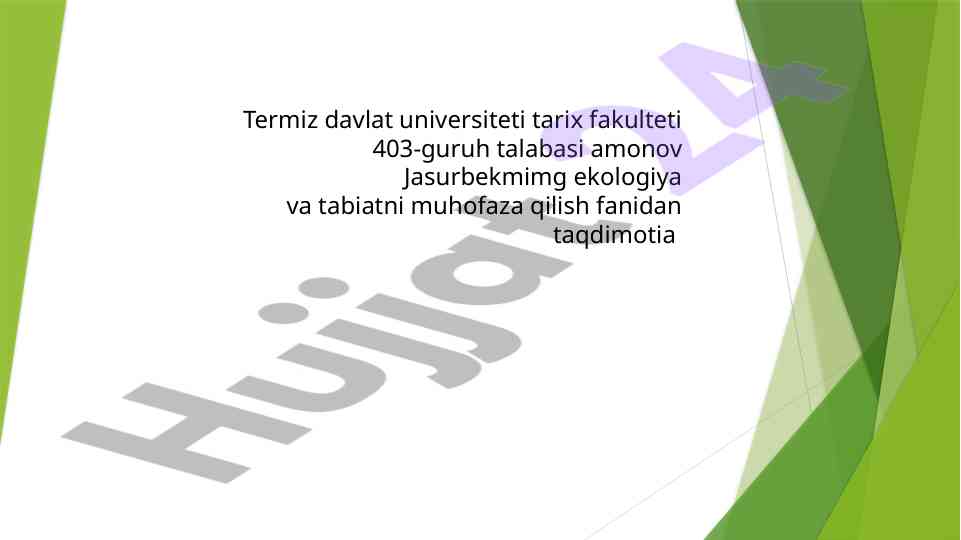 O'zbekiston respublikasi tabiiy muhofaza qilinadigan hududlar