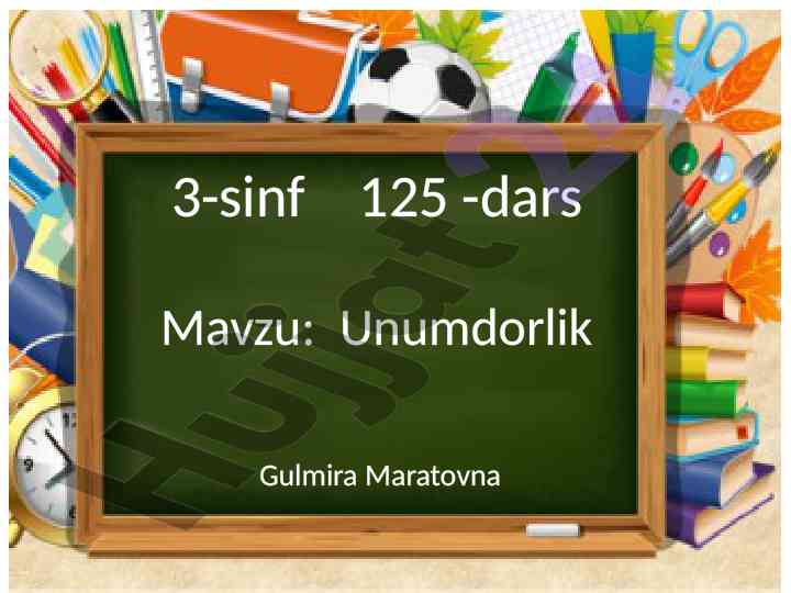 3-sinf 125-dars unumdorlik mavzusi