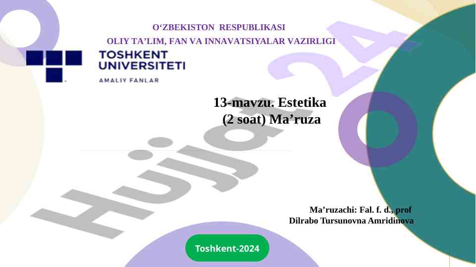 Estetika fani: obyekti va falsafiy mohiyati
