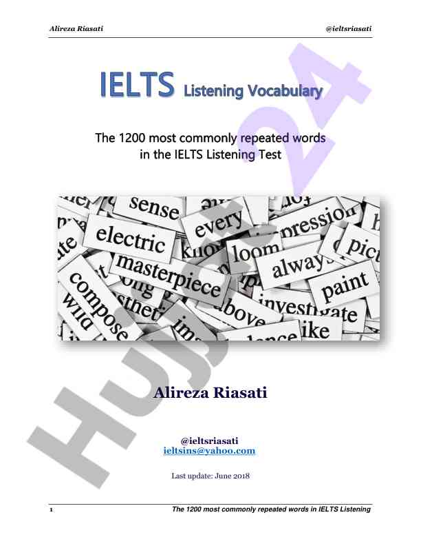 1200 commonly repeated words in ielts listening