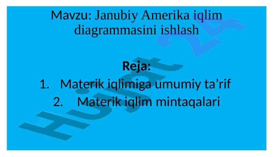 Janubiy amerika iqlim diagrammasi tahlili