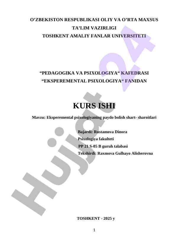 Eksperimental psixologiyaning paydo bo'lish shart-sharoitlari