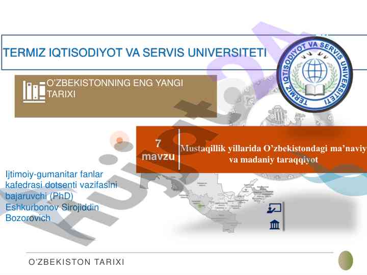 O'zbekiston mustaqillik yillarida ma'naviy taraqqiyot