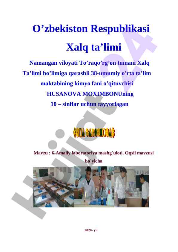 6-amaliy laboratoriya mashg‘uloti oqsil mavzusi