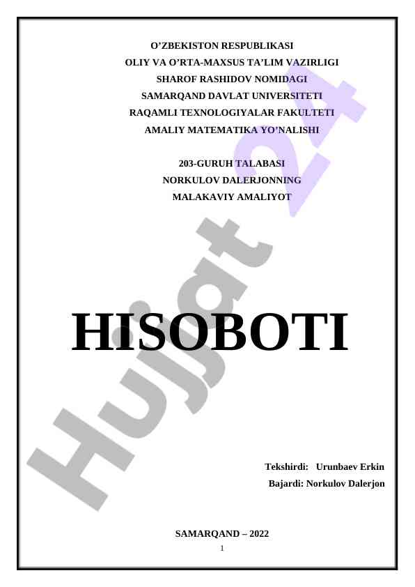 Matematik modellar va ularning yechnish usullari