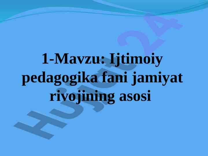 Ijtimoiy pedagogika fani va jamiyat rivoji