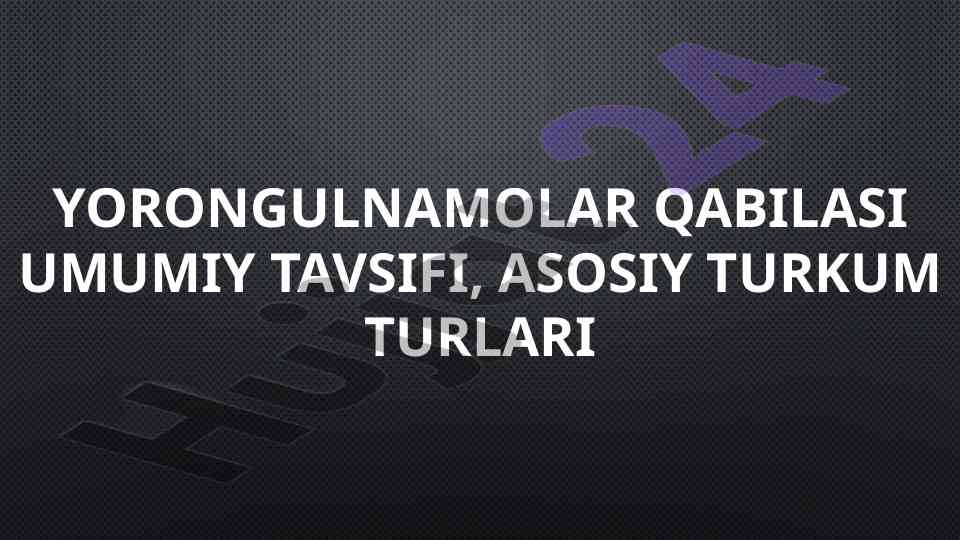 Yorongulnamolar qabilasi umumiy tavsifi va turlari
