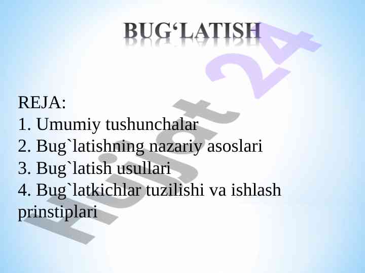 Bug`latish nazariyasi va usullari tahlili