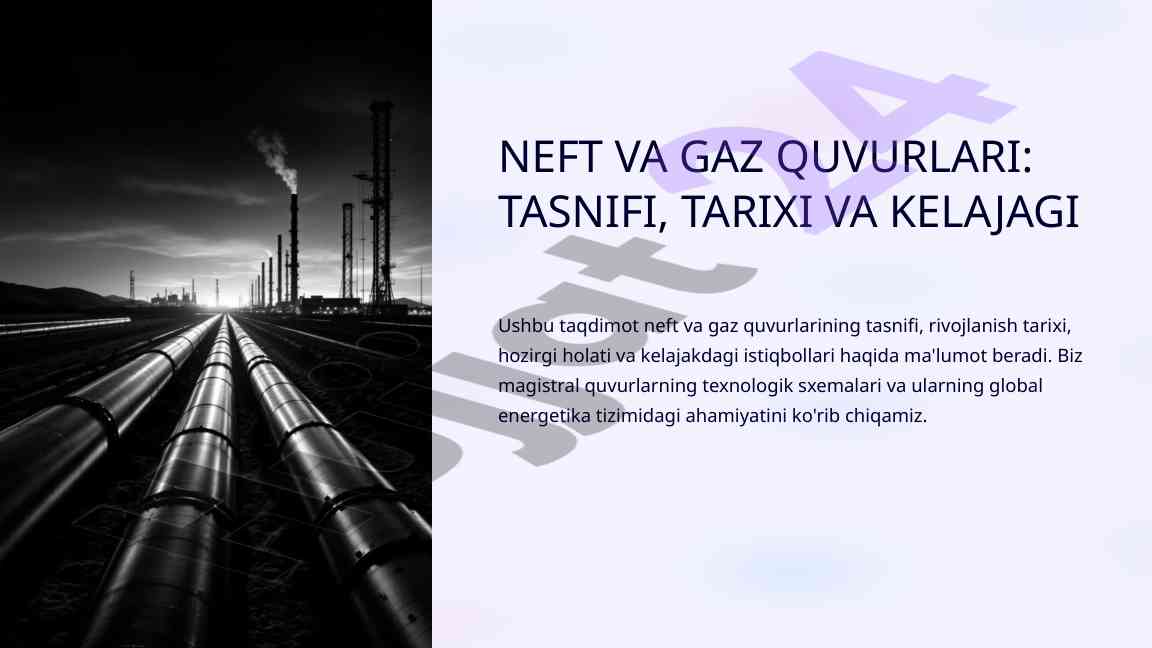 Neft va gaz quvurlari tasnifi va kelajagi