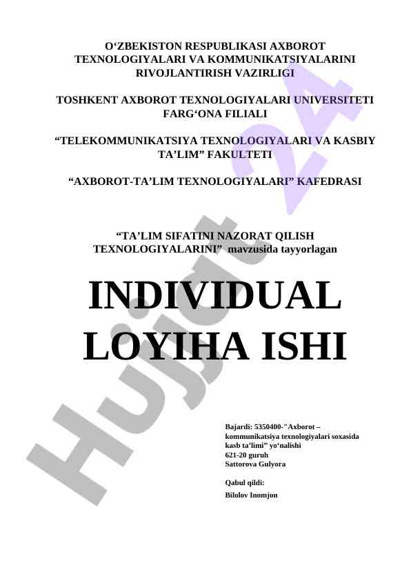 Axborot-talim texnologiyalari boyicha kurs ishi