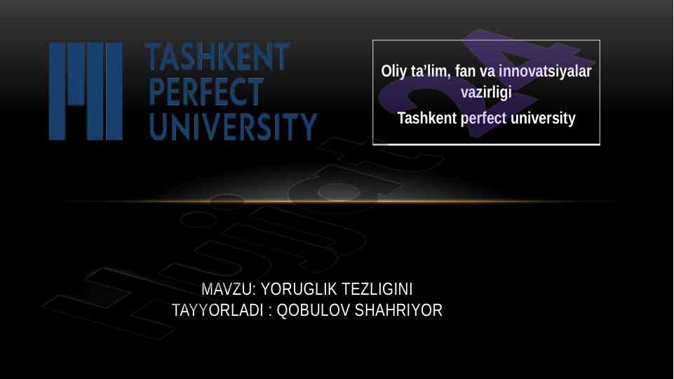 Yoruglik tezligini o‘lchash usullari