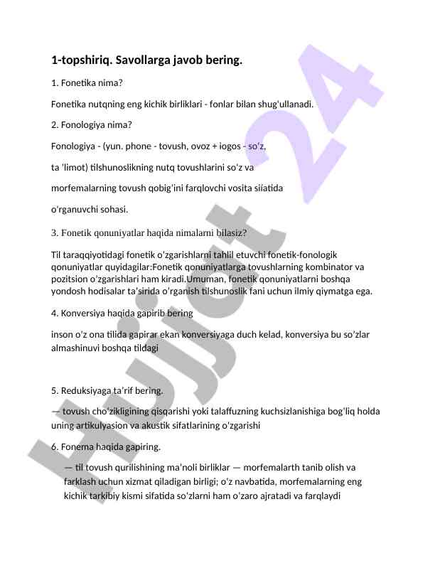 Fonetika va fonologiya asoslari haqida